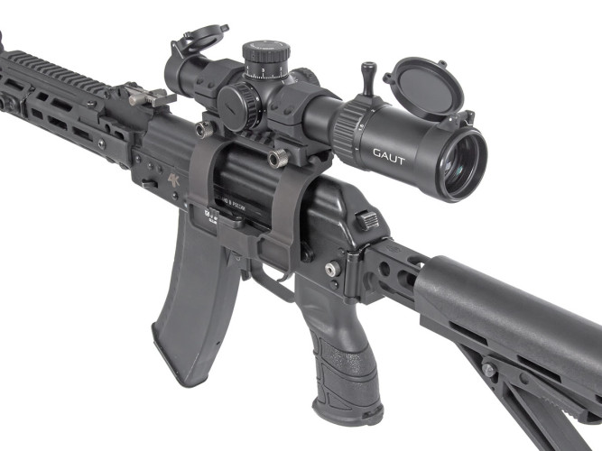 Кронштейн GTS Q.128 боковой быстросъёмный Picatinny АК/Сайга 11 слотов