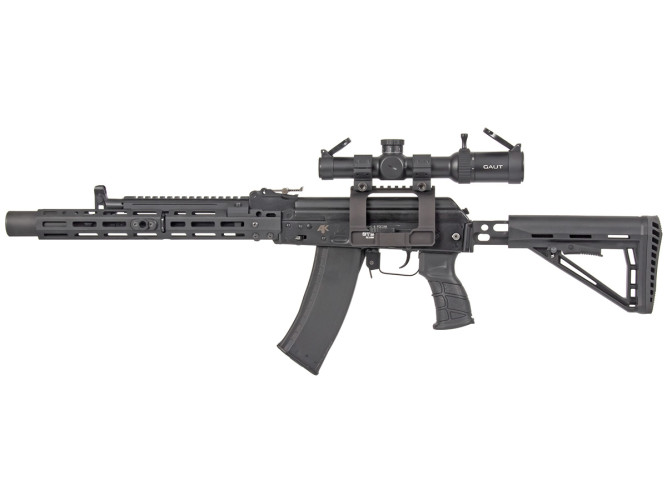 Кронштейн GTS Q.128 боковой быстросъёмный Picatinny АК/Сайга 11 слотов