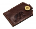 Купюродержатель Пергама Медведь из натуральной кожи Коричневый