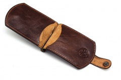 Купюродержатель Пергама Медведь из натуральной кожи Коричневый