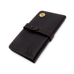 Портмоне Пергама Охотник и собака из натуральной кожи Чёрный