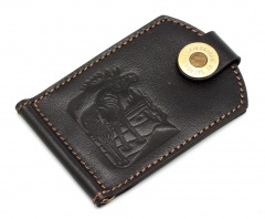 Купюродержатель Пергама Лось из натуральной кожи Чёрный