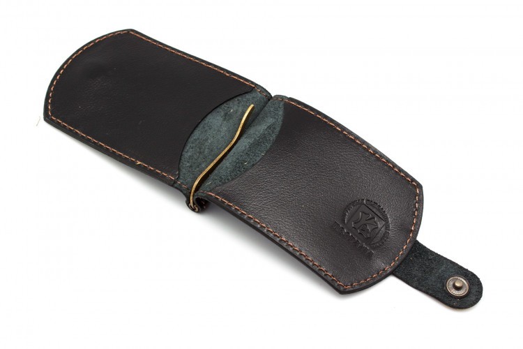 Купюродержатель Пергама Лось из натуральной кожи Чёрный