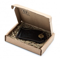 Купюродержатель Пергама Лось из натуральной кожи Чёрный