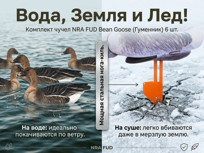 Набор чучел гусей NRA FUD Bean Goose 6 шт