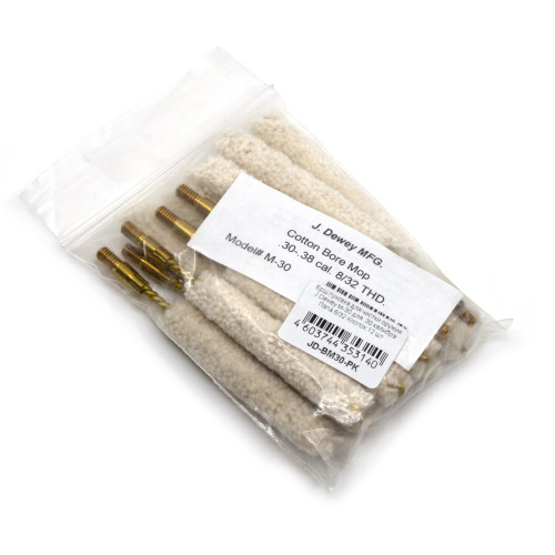 Ерш пуховка для чистки оружия J.Dewey M-30 для .30 калибра Папа 8/32 Хлопок 12 шт