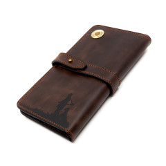 Портмоне Пергама Охотник и собака из натуральной кожи Коричневый