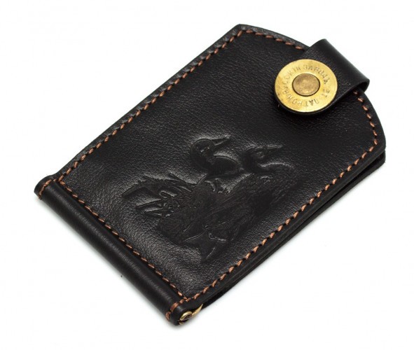 Купюродержатель Пергама Утка из натуральной кожи Чёрный