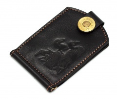 Купюродержатель Пергама Утка из натуральной кожи Чёрный