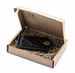 Купюродержатель Пергама Утка из натуральной кожи Чёрный