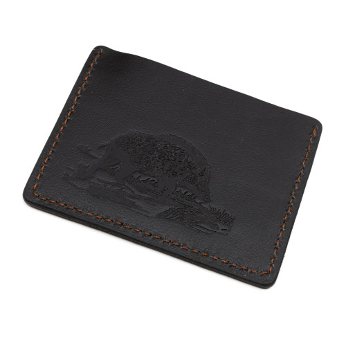 Картхолдер для карт Пергама Кабан из натуральной кожи Чёрный