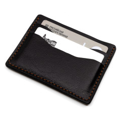 Картхолдер для карт Пергама Кабан из натуральной кожи Чёрный