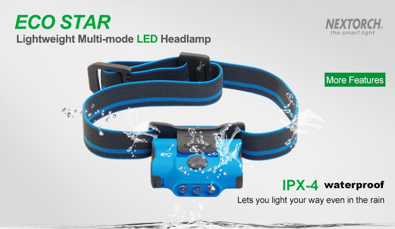 Налобный фонарь Nextorch ECO-STAR светодиодный 30 lm Зеленый