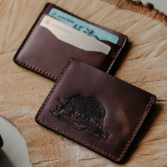 Картхолдер для карт Пергама Кабан из натуральной кожи Коричневый