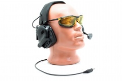 Наушники активные стрелковые Earmor ME5-BK-NOGEL c микрофоном и кабелем для тангенты 22-82 ДБ Чёрный