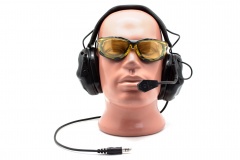 Наушники активные стрелковые Earmor ME5-BK-NOGEL c микрофоном и кабелем для тангенты 22-82 ДБ Чёрный