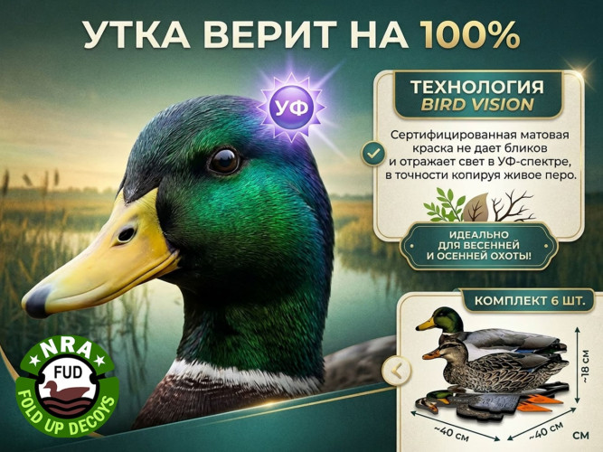 Набор чучел уток NRA FUD Mallards 6 шт