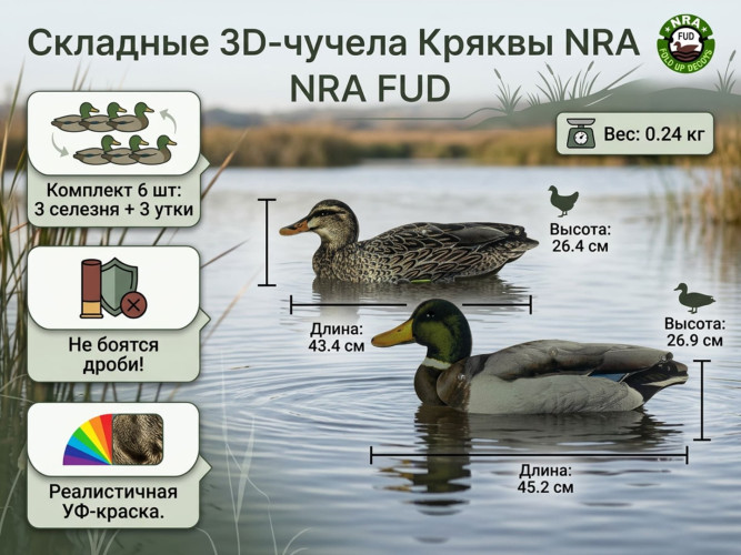Набор чучел уток NRA FUD Mallards 6 шт
