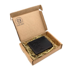 Картхолдер для карт Пергама Лось из натуральной кожи Чёрный