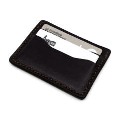 Картхолдер для карт Пергама Лось из натуральной кожи Чёрный