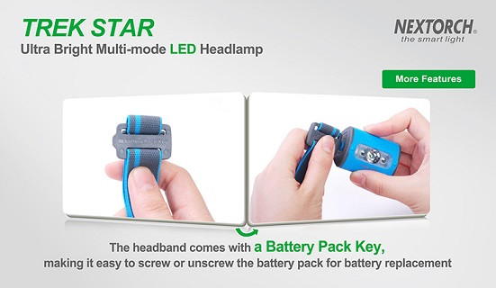 Налобный фонарь Nextorch TREK-STAR Свет - Холодный / Красный 220 lm