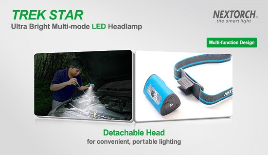Налобный фонарь Nextorch TREK-STAR Свет - Холодный / Красный 220 lm