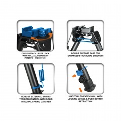 Сошки телескопические Leapers UTG TL-BP78Q быстросъемные, крепление на Антабку и Weaver / Picatinny