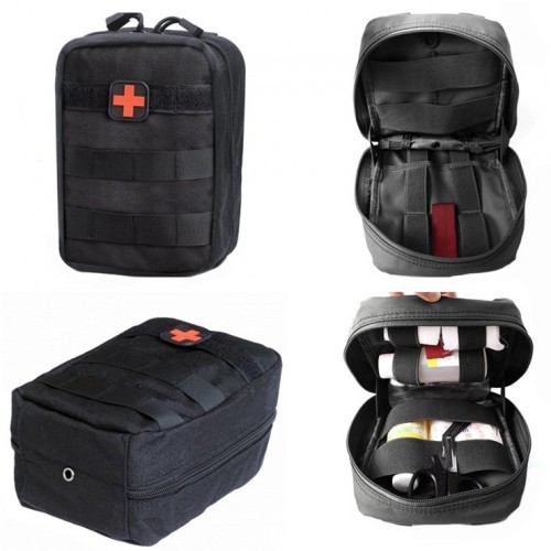 Аптечка тактическая Rusforce Emergency для хранения медикаментов 20x15x8 см Чёрный