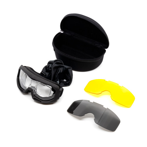 Очки-маска баллистические тактические PMX-Pro Armour GB-500SDTRX KIT Anti-fog Diopter Прозрачные 96% / Жёлтые 89% / Серые 23%