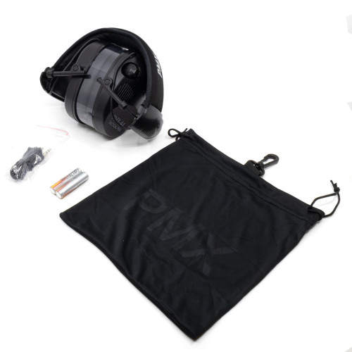 Наушники активные стрелковые PMX Tactical Pro PMX-44B 27-85 ДБ Черный