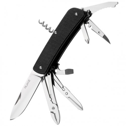 Нож складной Ruike L41-B Клинок 8.5 см с дополнительными функциями Чёрный