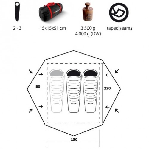 Палатка туристическая Trimm Trekking Frontier для 3-х человек Койот