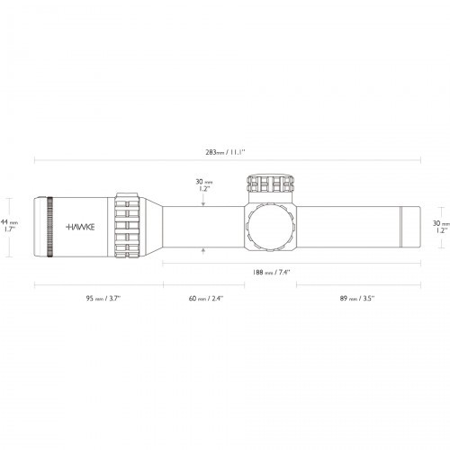 Прицел оптический Hawke Frontier 30 IR 1-6X24 (18402) Сетка Dot Tactical 6X