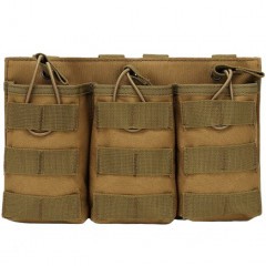 Подсумок поясной Rusforce Tactical Pouch открытый для 3-х магазинов АК Койот