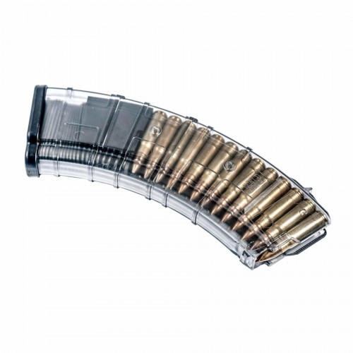 Магазин Pufgun SG762 для ВПО-133 и Сайга-МК-М 7.62х39 с сухарем (для оружия без сухаря) на 30 патронов Прозрачный
