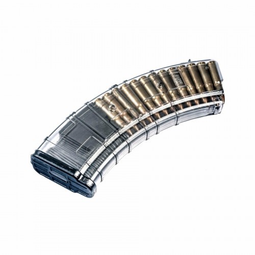 Магазин Pufgun SG762 для ВПО-133 и Сайга-МК-М 7.62х39 с сухарем (для оружия без сухаря) на 30 патронов Прозрачный