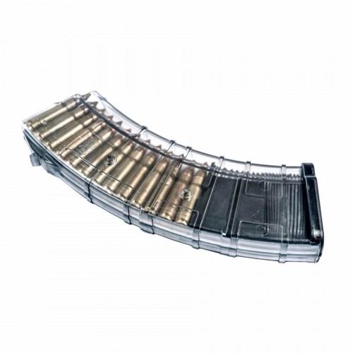 Магазин Pufgun SG762 для ВПО-133 и Сайга-МК-М 7.62х39 с сухарем (для оружия без сухаря) на 30 патронов Прозрачный