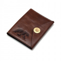 Обложка для охотничьих документов Пергама Медведь из натуральной кожи Коричневый