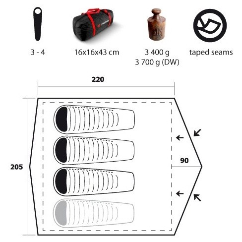 Палатка туристическая Trimm Trekking Largo для 3-х человек Койот
