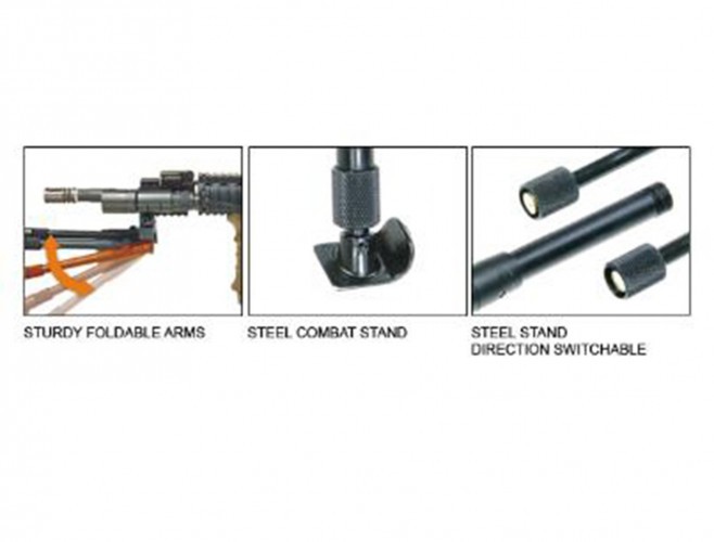 Сошки телескопические Leapers UTG TL-BP69ST быстросъемные, крепление на Антабку и Weaver / Picatinny