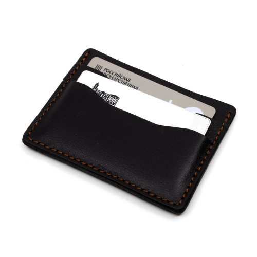 Картхолдер для карт Пергама Утки из натуральной кожи Чёрный