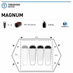 Палатка туристическая Trimm Trekking Magnum для 4-х человек Койот