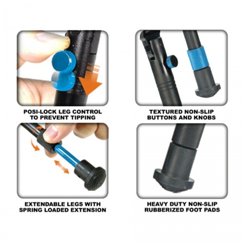 Сошки телескопические Leapers UTG TL-BP08S-A с креплением на Ствол