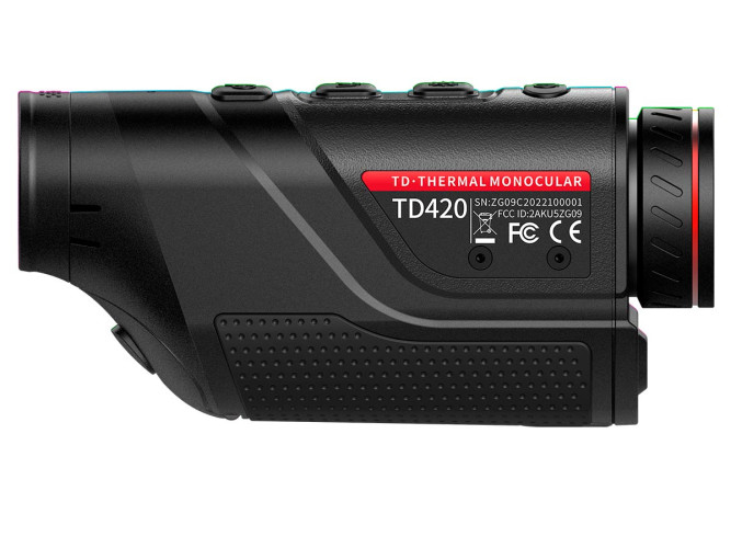 Тепловизионный монокуляр Guide TD420 384х288 12um <=50mk, o25мм, зум х2.4/х4.8/x9.6, WiFi, до 7ч, обнаружение 1000м, 350г