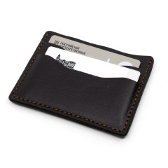 Картхолдер для карт Пергама Охотник и собака из натуральной кожи Чёрный