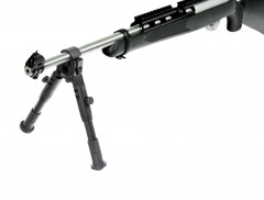 Сошки телескопические Leapers UTG TL-BP18S-A с креплением на Ствол