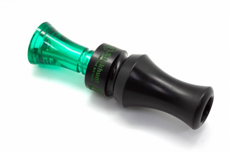 Манок духовой на утку крякву Stickhunt ArtCalls Gromoglas 1 лепесток изумруд/ Чёрный