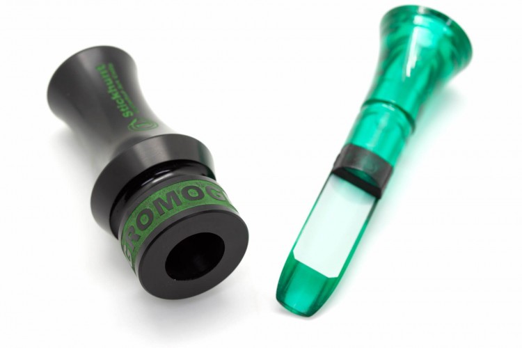 Манок духовой на утку крякву Stickhunt ArtCalls Gromoglas 1 лепесток изумруд/ Чёрный