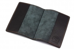 Обложка для паспорта Пергама Медведь из натуральной кожи Чёрный