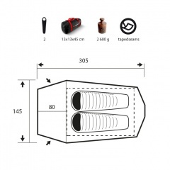 Палатка туристическая Trimm Trekking Spark для 2-х человек Койот
